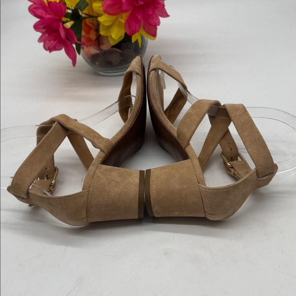 J. Crew Tan Suede Strappy Block Heel Sandals Size 7 MCH9551C - Picture 5 of 8
